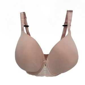 Torrid Curve Size 48DD Underwire Full Coverage Bra Light Pink Lace Trim Women’s